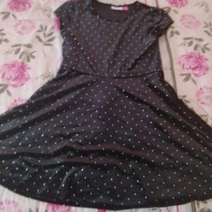 Girl Silk black & gold dress